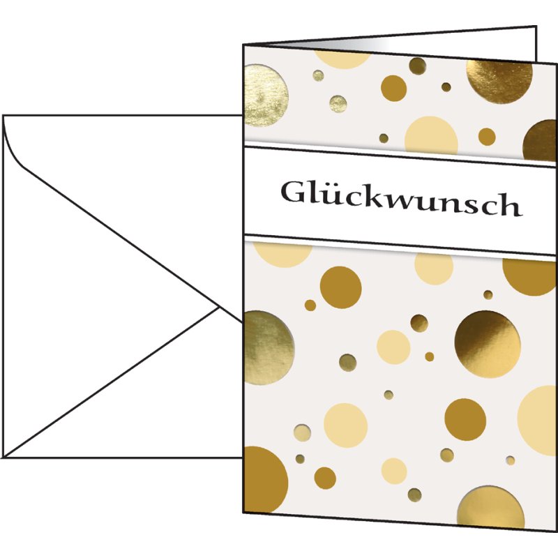 sigel congratulations card Golden Bubble, 115×170 mm, 220 g/m², 10 cards + 10 envelopes